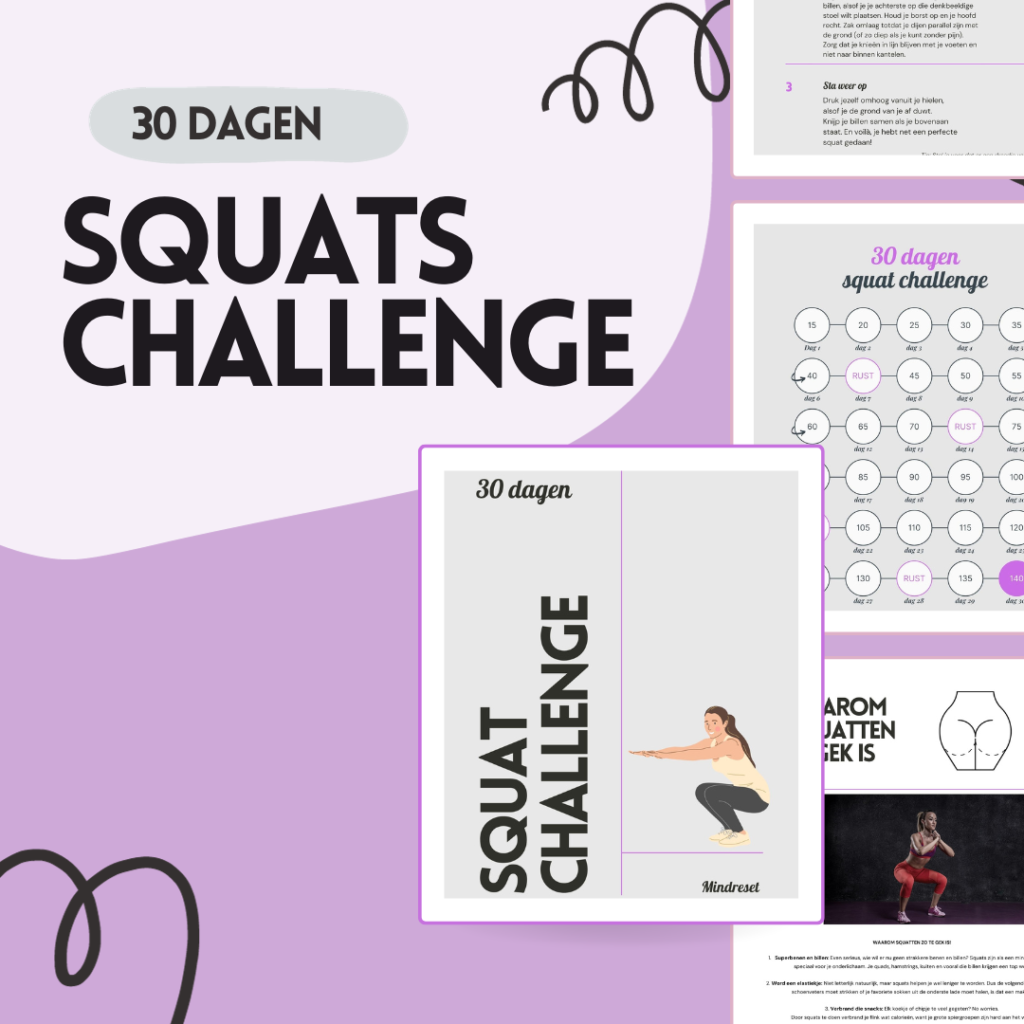 Voorbeeldpagina's van het 30 Dagen Squat Challenge Mini-Boekje