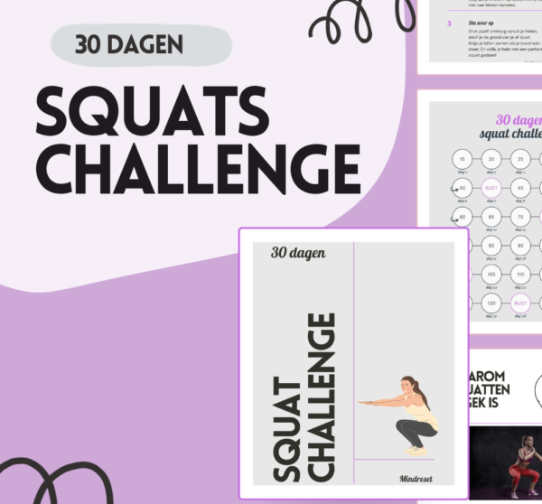 Voorbeeldpagina's van het 30 Dagen Squat Challenge Mini-Boekje