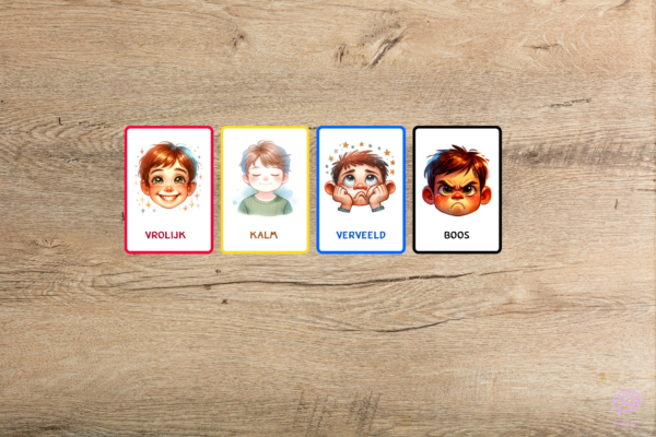 Emotie Flashcards voor Kinderen – Aquarel Wonderland Editie - Afbeelding 3