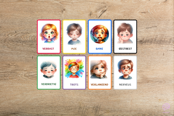 Emotie Flashcards voor Kinderen – Aquarel Wonderland Editie - Afbeelding 2