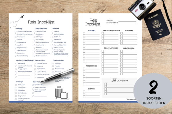 De Ultieme Reisinpaklijsten (PDF) - Compleet en Zelf In Te Vullen