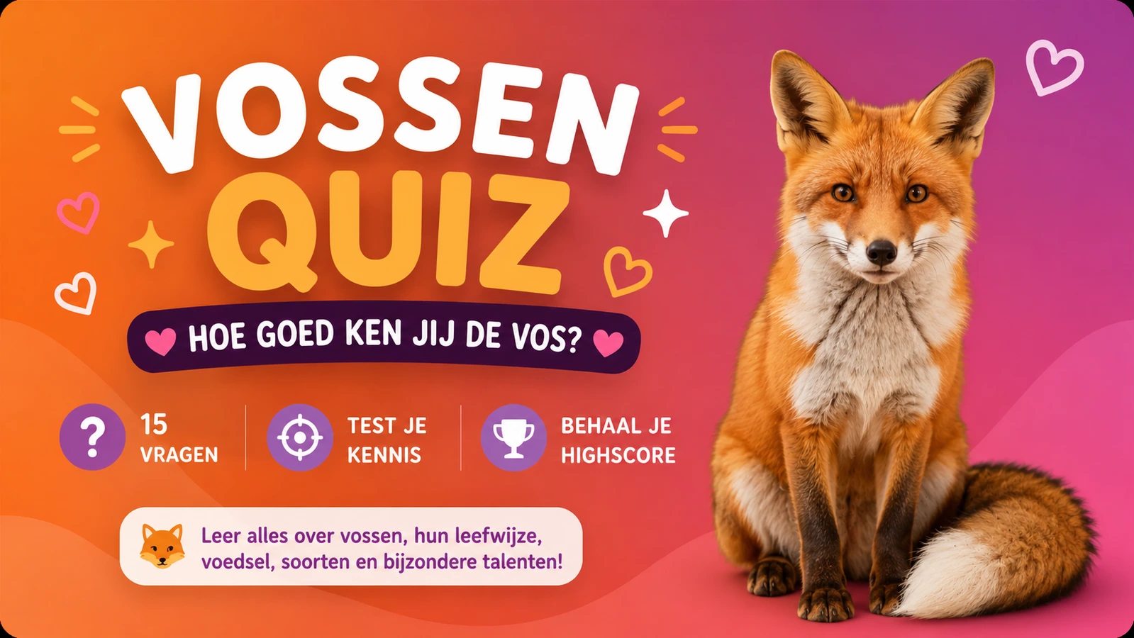 Vossenquiz met een rode vos